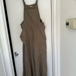 Anthropologie wide leg overalls light olive green . Size m new with tags
